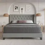 Wayfair-Ameire Upholstered Wingback Bed