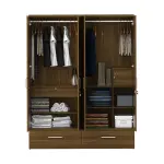 WoodenStreet-Kosmo Linden 4 Door Wardrobe with Mirror