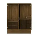 WoodenStreet-Kosmo Linden 4 Door Wardrobe with Mirror