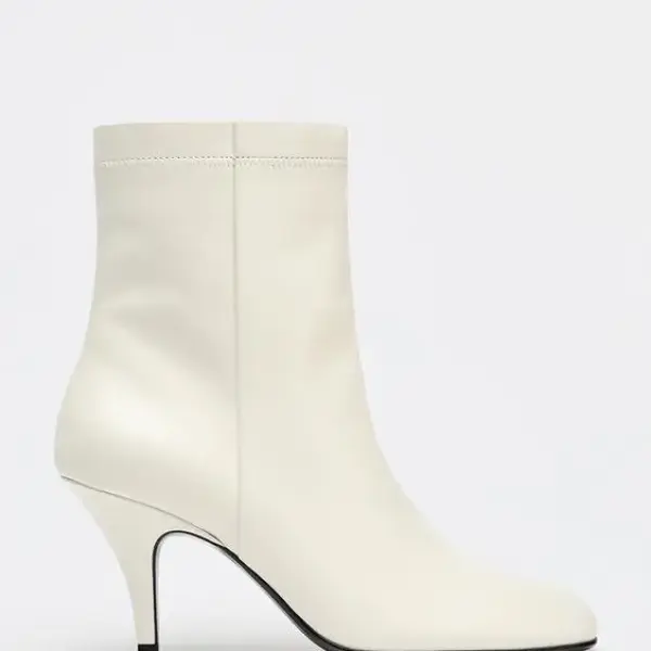 ZARA-LEATHER ANKLE BOOTS WITH TOPSTITCHING