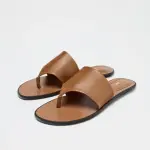ZARA-FLAT LEATHER SANDALS