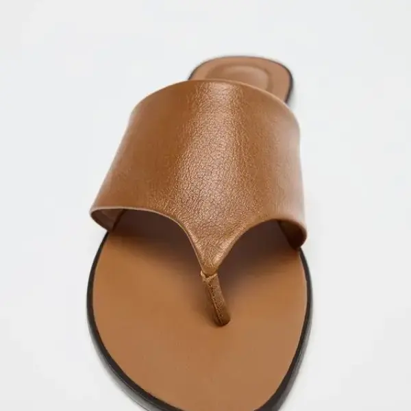 ZARA-FLAT LEATHER SANDALS